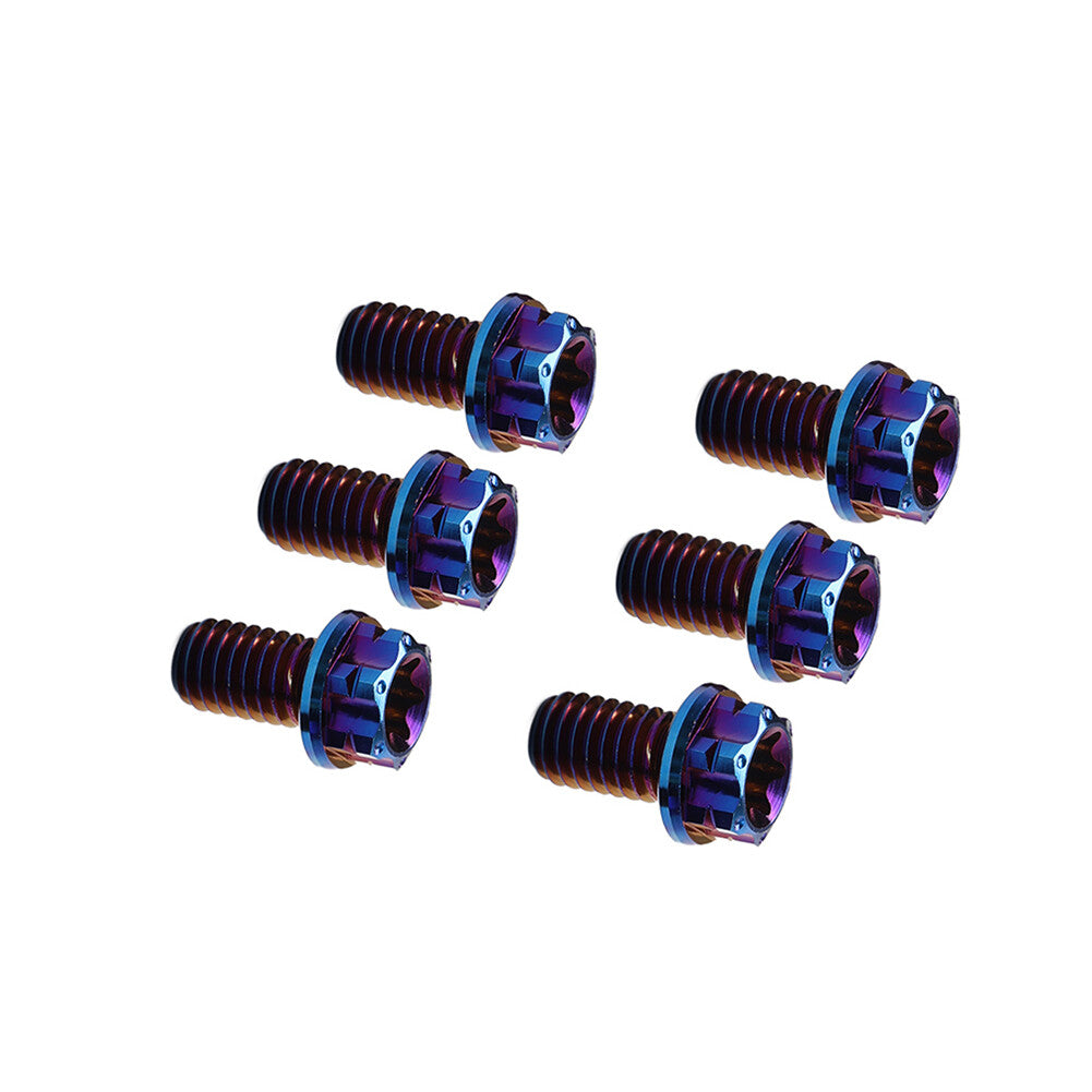 6x Bolts Torx Head Flange Screws M6x20mm For Motorcycle Bike Burn Blue