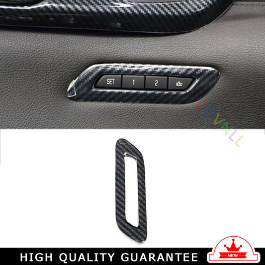 for Seat Memory Button Frame Cover Trim Fit for Cadillac CT6 2016-2020 Carbon Fiber