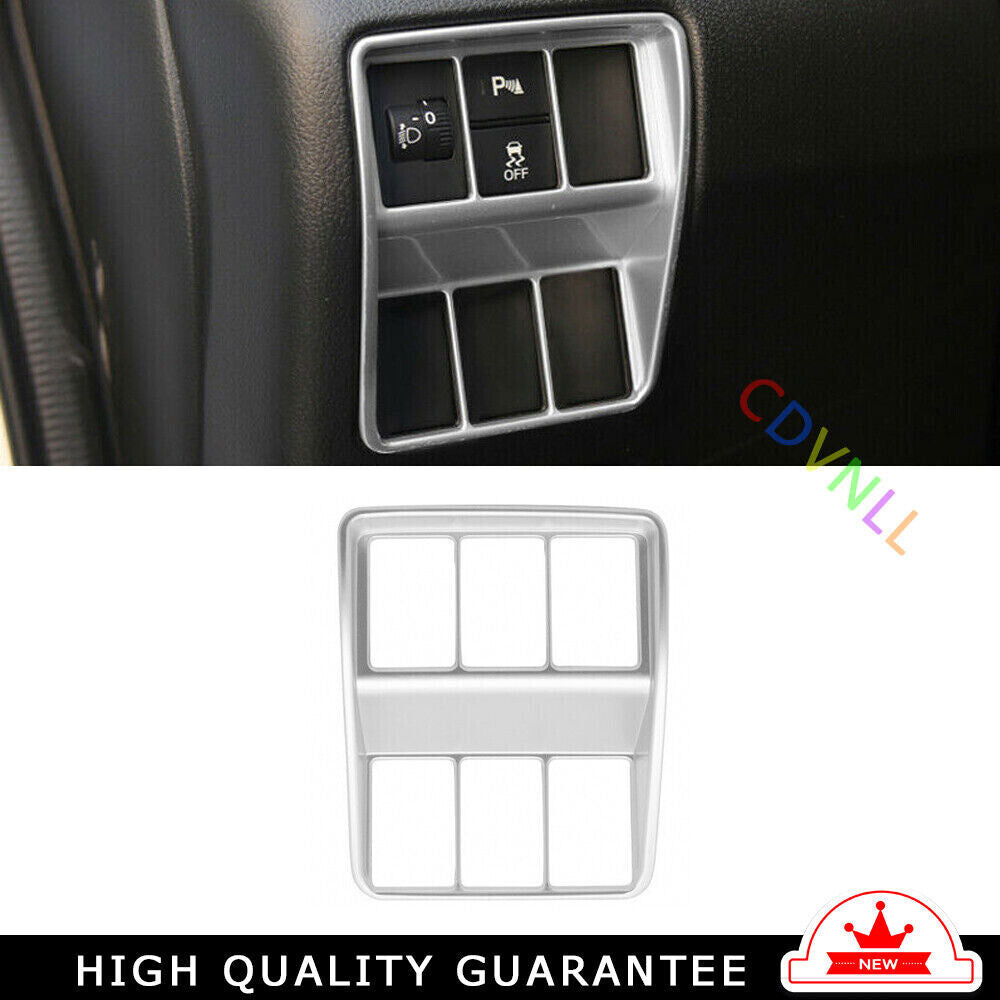 Headlight Button Frame Cover Trim 1PCS for Honda CRV CR-V 2017-2022 Matte Silver