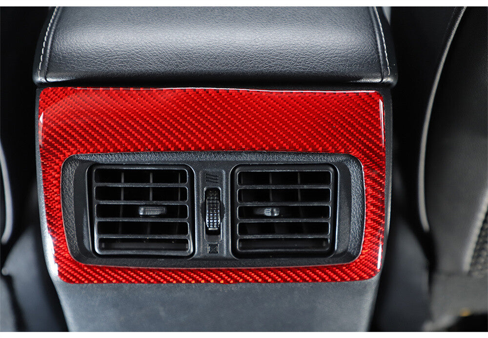 Red Carbon Fiber Rear Air Vent Outlet Panel Cover Fit For Toyot@ 4Runner 2010-23