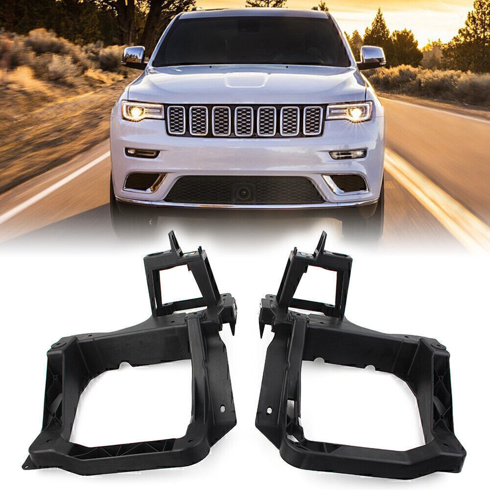 Headlight Head Lamp Mount Bracket Support Set for Jeep Cherokee 2014-2018 Black
