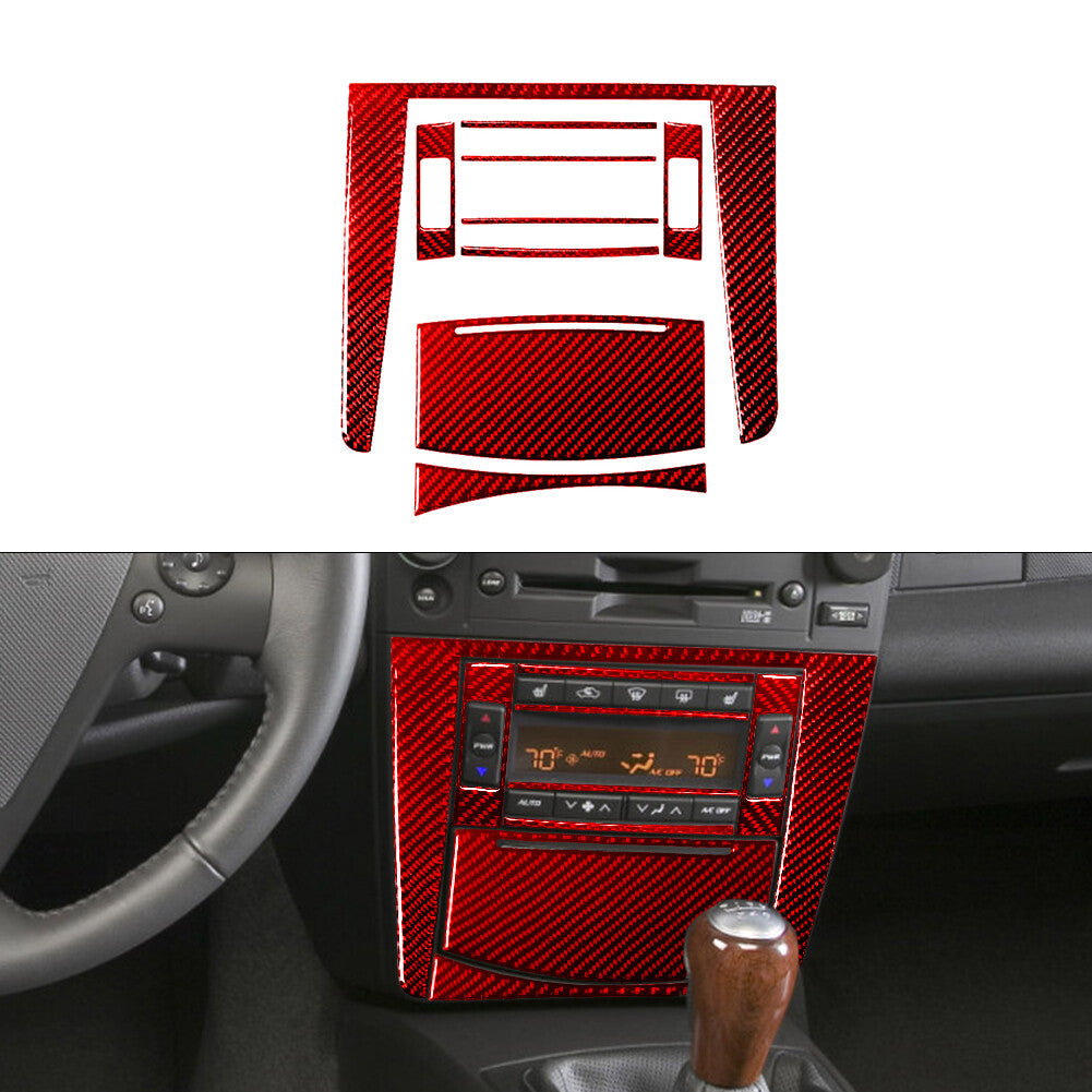 9X Red Carbon Fiber Climate Control Panel Cover Trim for Cadillac CTS 2003-2007
