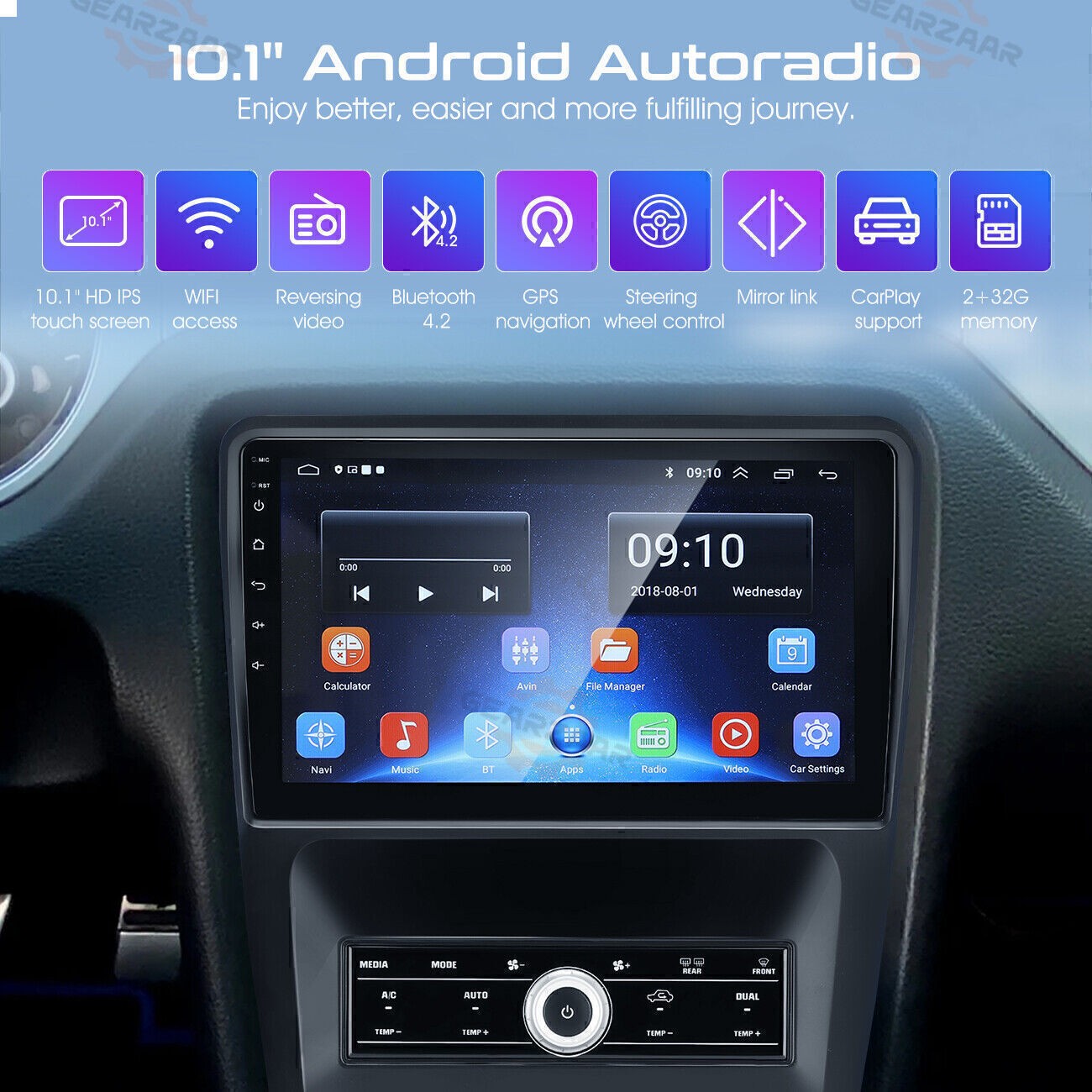 Android 12 Car Stereo Radio GPS Navi Apple CarPlay For 2010-14 for Ford for Mustang KY