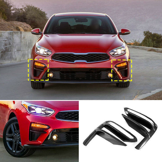 for Kia Forte Sedan 2019-2022 ABS Carbon Front Bumper Fog Light Lamp Cover Trims