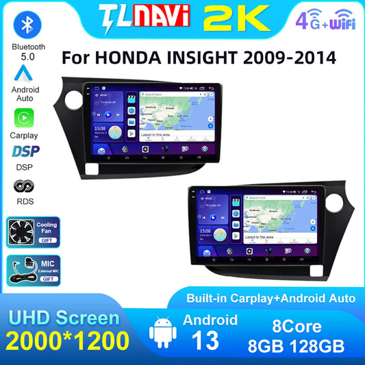for Honda Insight 2009-2014 Android Car Radio CarPlay GPS Stereo Player Screen