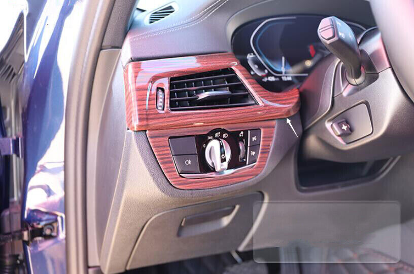 for BMW 5 Series 2018-2023 Red Wood Grain Central Console Instrument Strip Trim