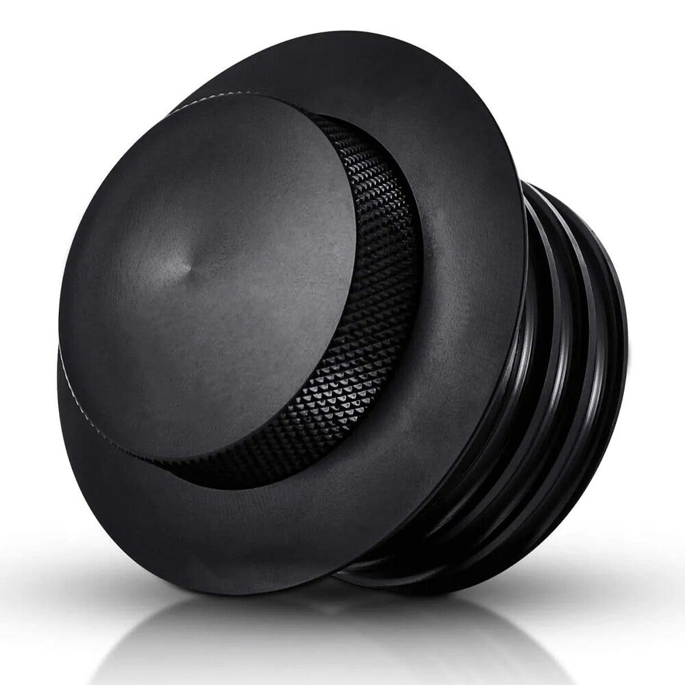 Black Pop Up Vented Flush Mount Fuel Tank Gas Cap Fit for Harley Screw In Type