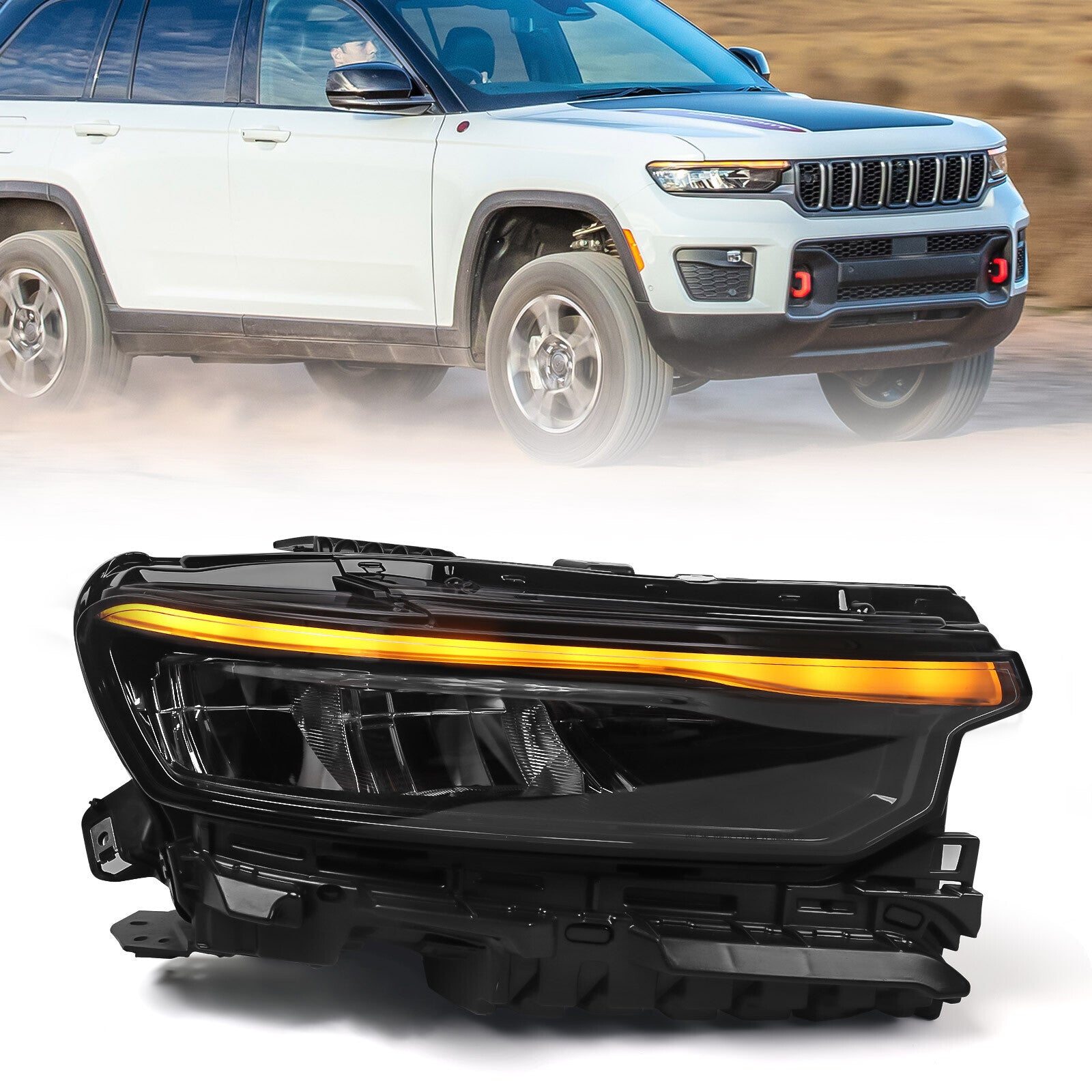 For 2021-2024 for Jeep Grand Cherokee Full LED Headlight Lamp Assembly Passenger