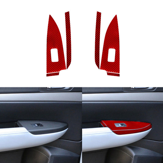 Red Carbon Fiber Rear Window Control Cover for Subaru Legacy Outback 2010-2014