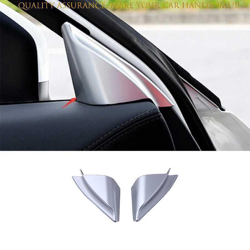 2P for Mazda CX-5 CX5 17-24 Matte Silver Car Front Triangle A Pillar Cover Trims