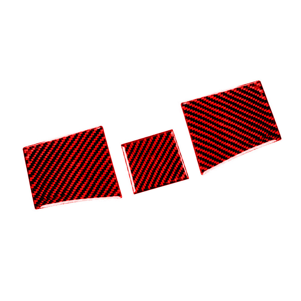3X Red Carbon Fiber Dashboard Gasket Cover Trim for Toyota Highlander 2008-2013