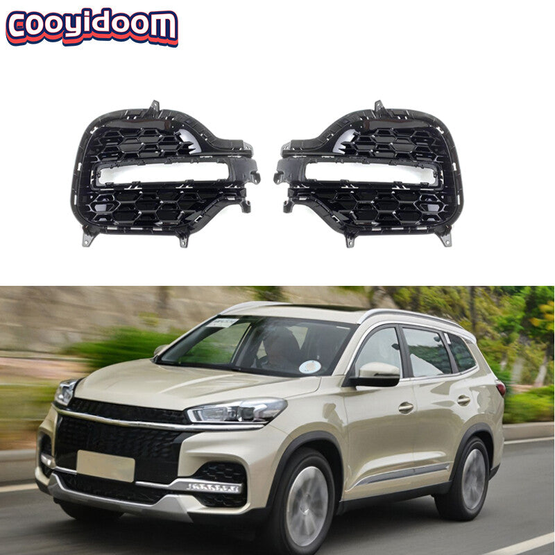One pair of new front bumper fog light grille covers for Chery Tiggo 8 2018