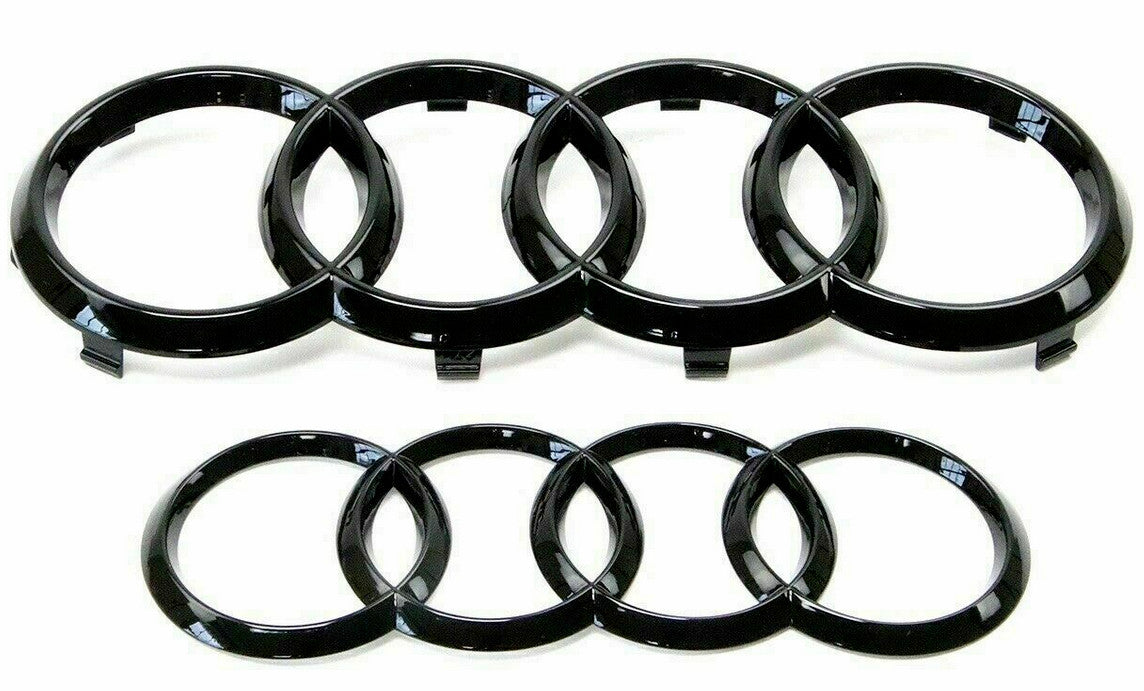 for Audi Etron badge front cover rear boot barbecue ring badge sticker gloss black