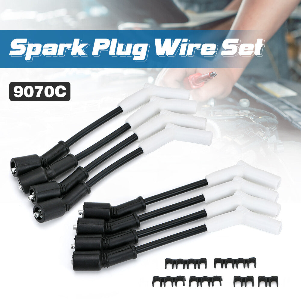 9070C Ceramic Boot Spark Plug Wires Set for Chevy 4.8L 5.3L 6.0L LS3 LS7 LT W0N6