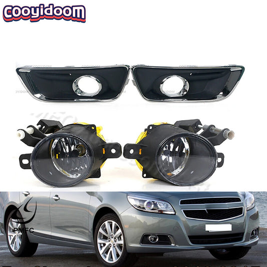 Set Front bumper DRL fog lights and lamp cover for Chevrolet Malibu 2012-2015