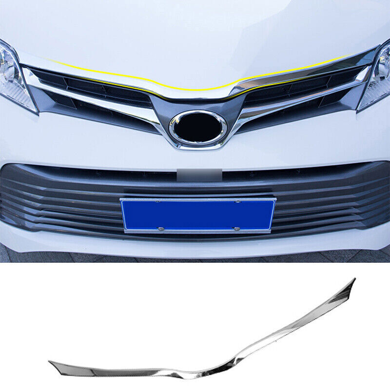 for Toyota for Sienna 2011-2020 Chrome ABS Front Engine Hood Grille Strip Trim