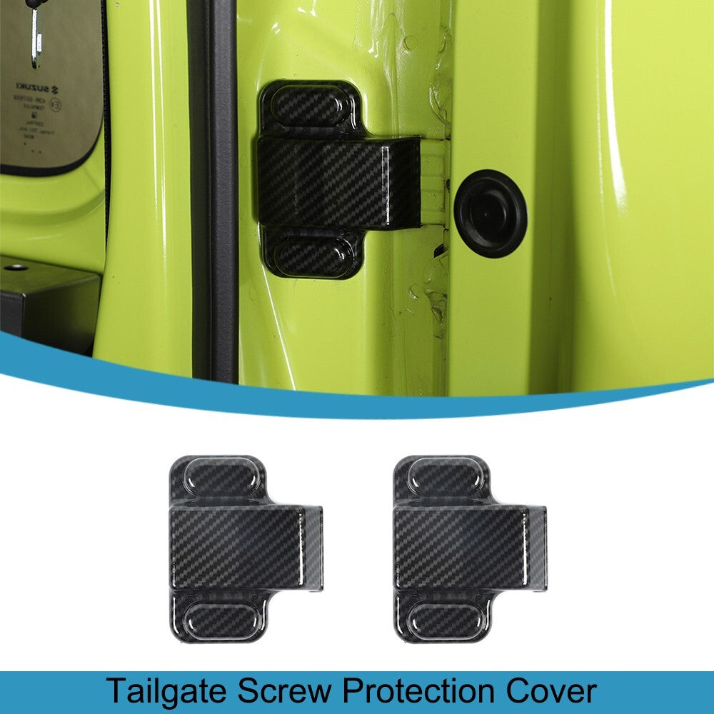 Carbon Fiber Tailgate Screw Protection Cover Trim for Suzuki for Jimny 2019-2023