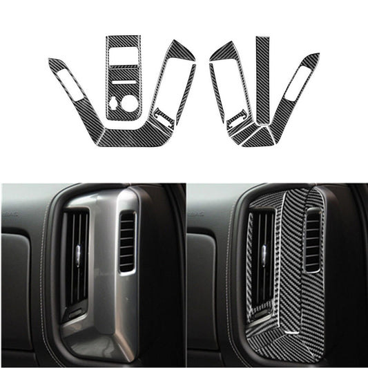 Carbon Fiber Side Air Vent Cover Trim For Silverado for GMC for SIERRA 2014-2018 Type C