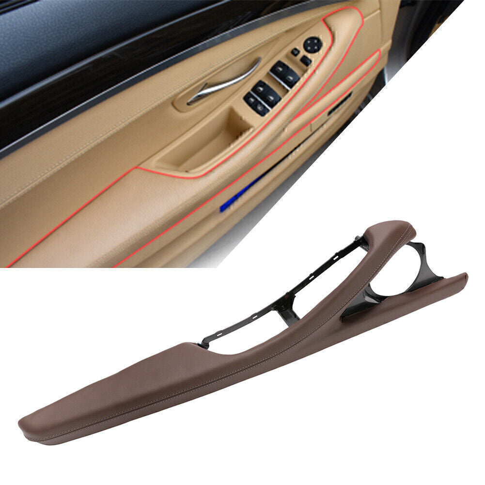 Interior Door Panel Handle Pull Cover Trim Fit for BMW 5 Series F10 F11 F18 Mocha