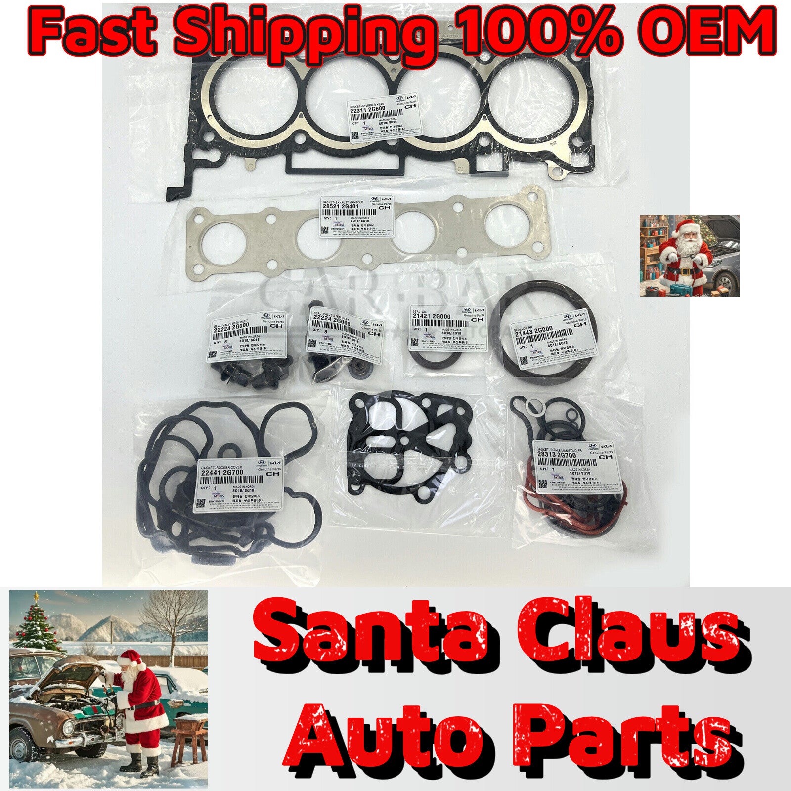 GASKET KITENGINE OVERHAUL Fit for Santa Fe Sonata Optima Sportage 2.0L Turbo