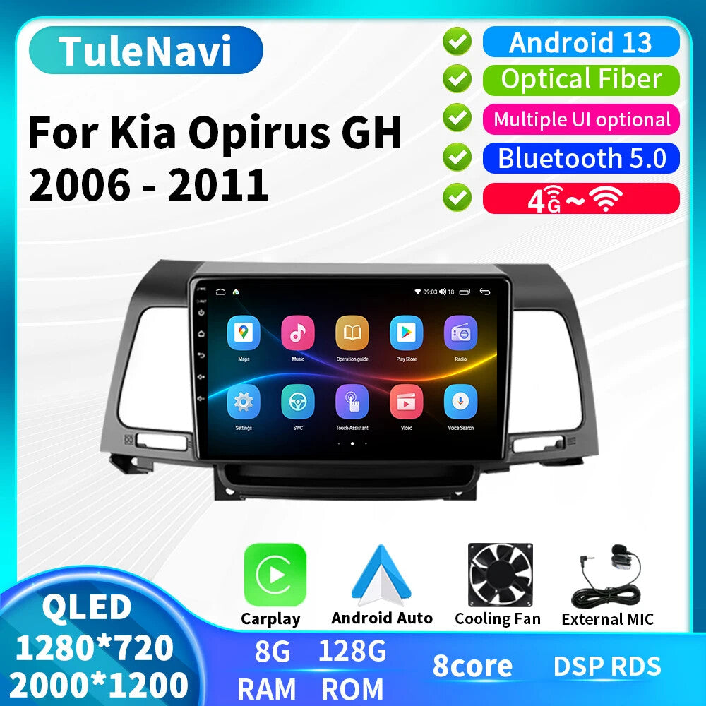 for Kia Opirus GH 2006-2011 Car Radio CarPlay GPS Multimedia Video Player Screen