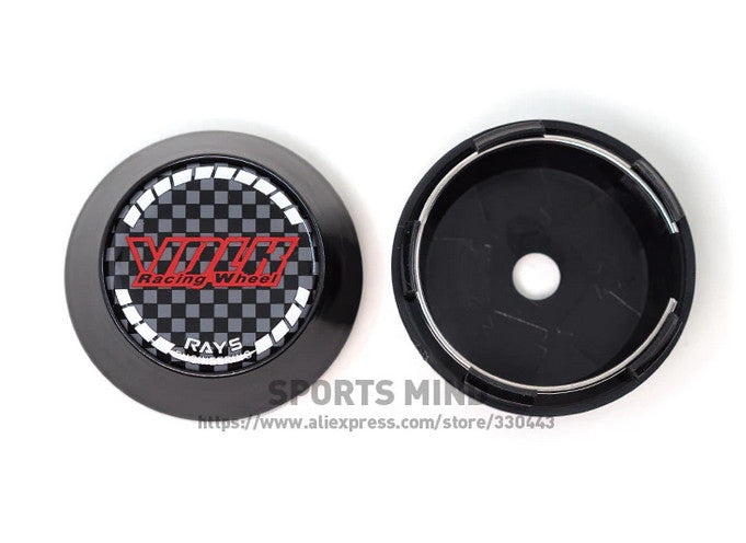 4x65mm Volk Racing Black Carbon Badge Wheel Center Hub Cap Rim Cap