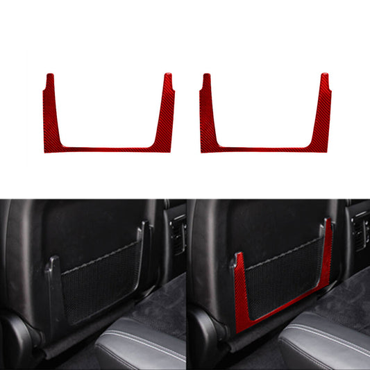 Red Carbon Fiber Rear for Seat Storage Side Frame Trim for Dodge Durango 2014-2020