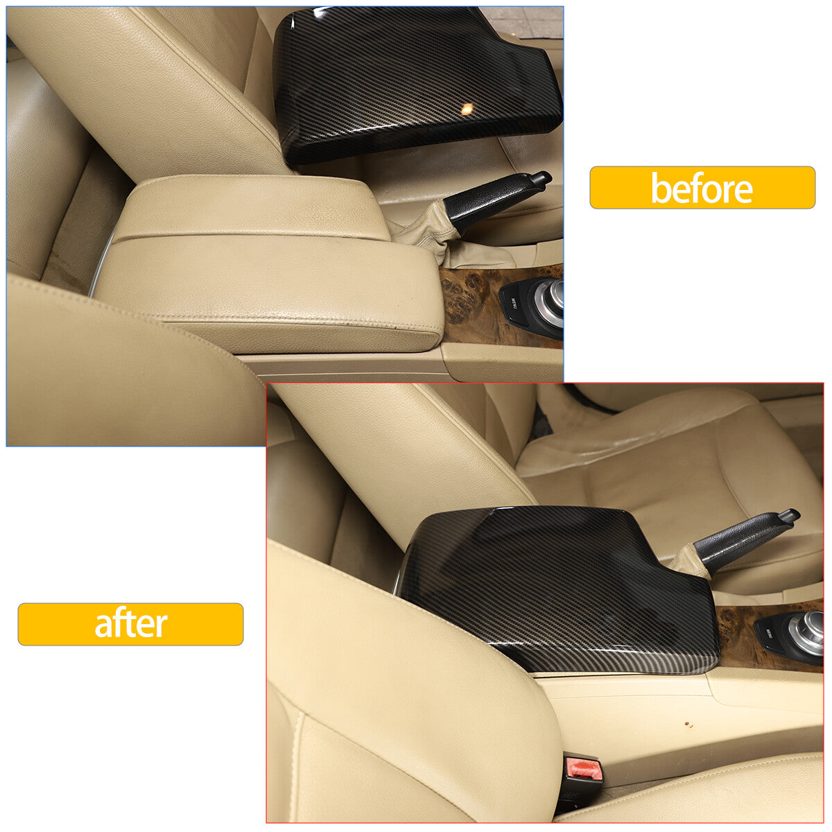 Carbon fiber cigarette lighter socket frame decoration for Toyota Tacoma 2011-2015