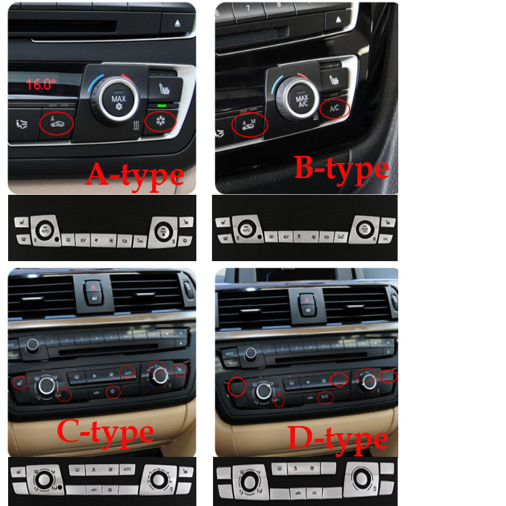 15PCS Alloy Air Conditioner Switch Button Trim for BMW 3 4 Series F30 GT 2013-19