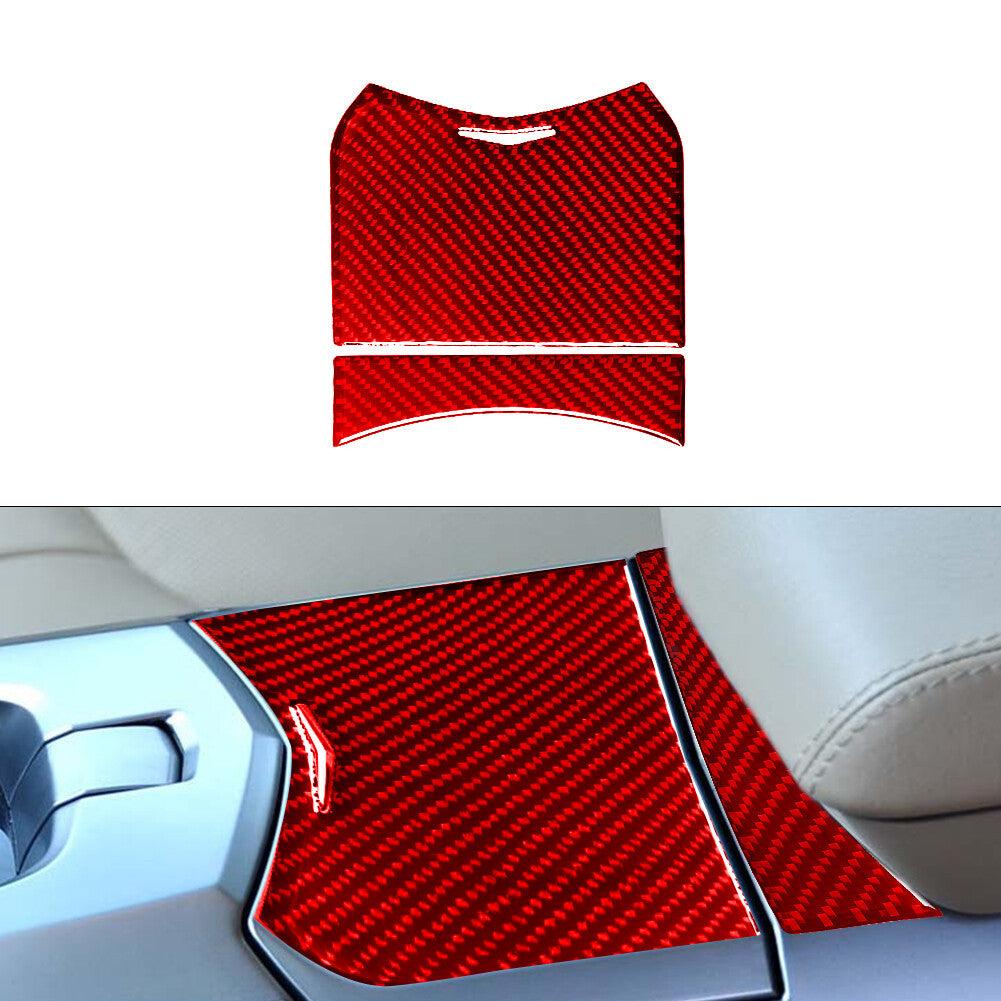 2X Red Carbon Fiber Storage Panel Trim Cover for CADILLAC CTS SPORT 2008-UP