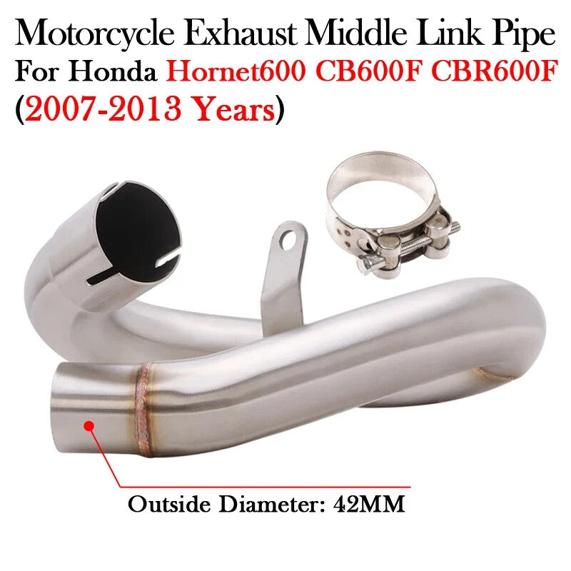 Slip-On For Hornet 600 CB600F CBR600F 2007-2013 Exhaust Escape Middle Link Pipe