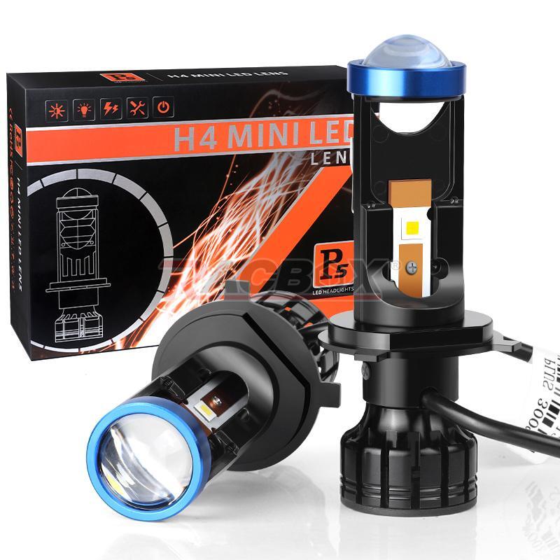 2X H4 9003 for Mini Bi-LED Projector LED Lens Hi/Lo Beam Bulb Headlight Retrofit LHD