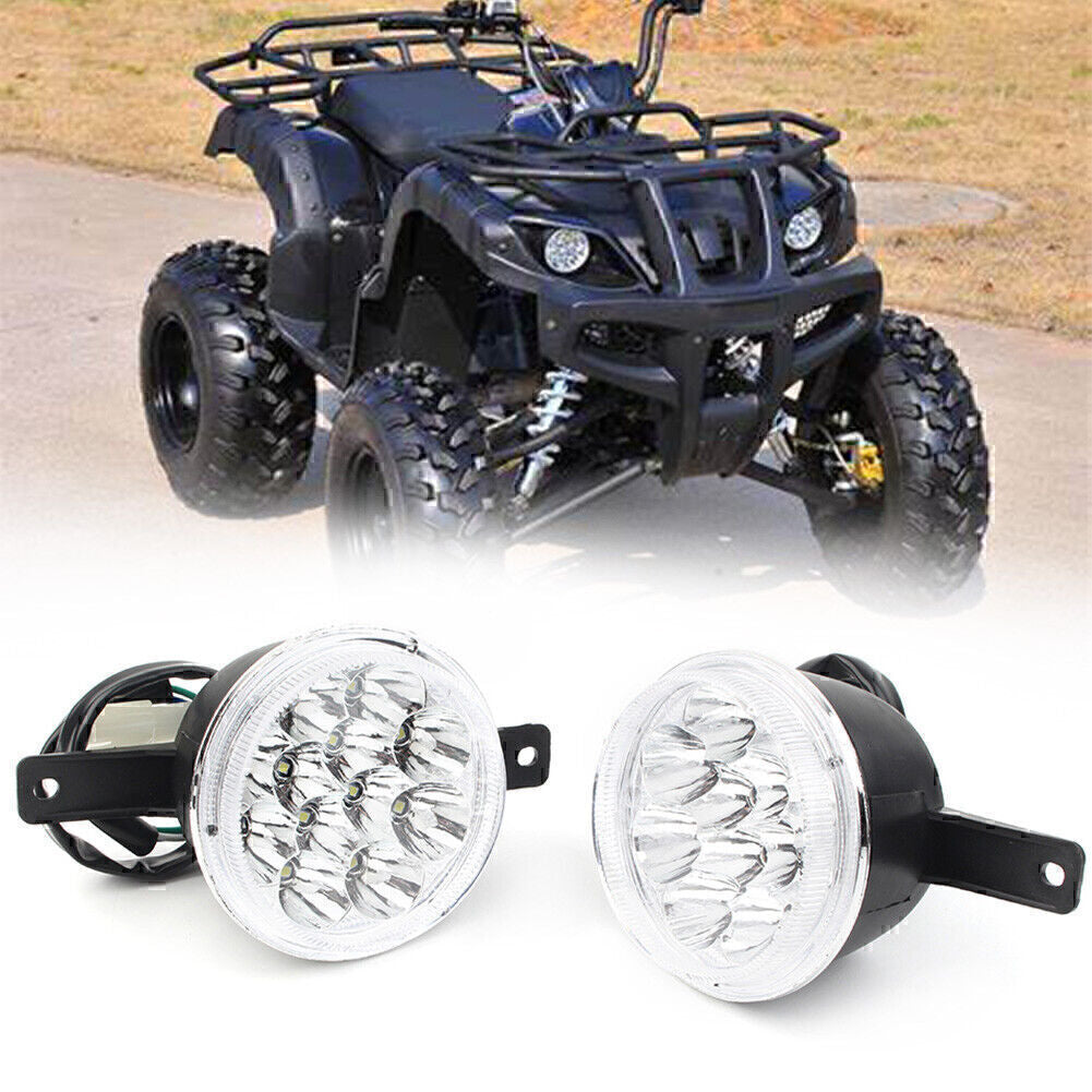 2x LED HEADLIGHT 3 wire ATV Quad GY6 150CC 250CC Taotao Coolster Peace Utility