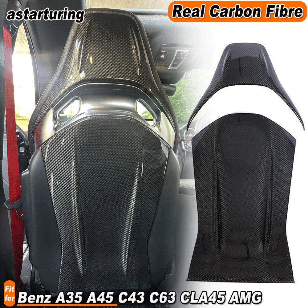 Full Carbon Fiber for Seat Back Shell Covers Cap for Benz W176 W117 A35 A45 CLA45AMG