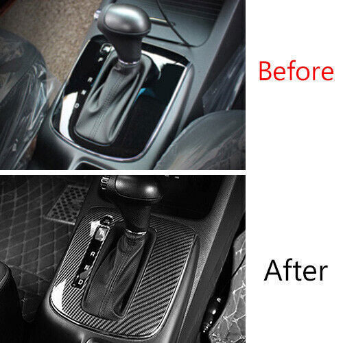 Console Gear Shift Frame Decor Cover Trim for Kia K3 2017-18 Black Carbon Fiber