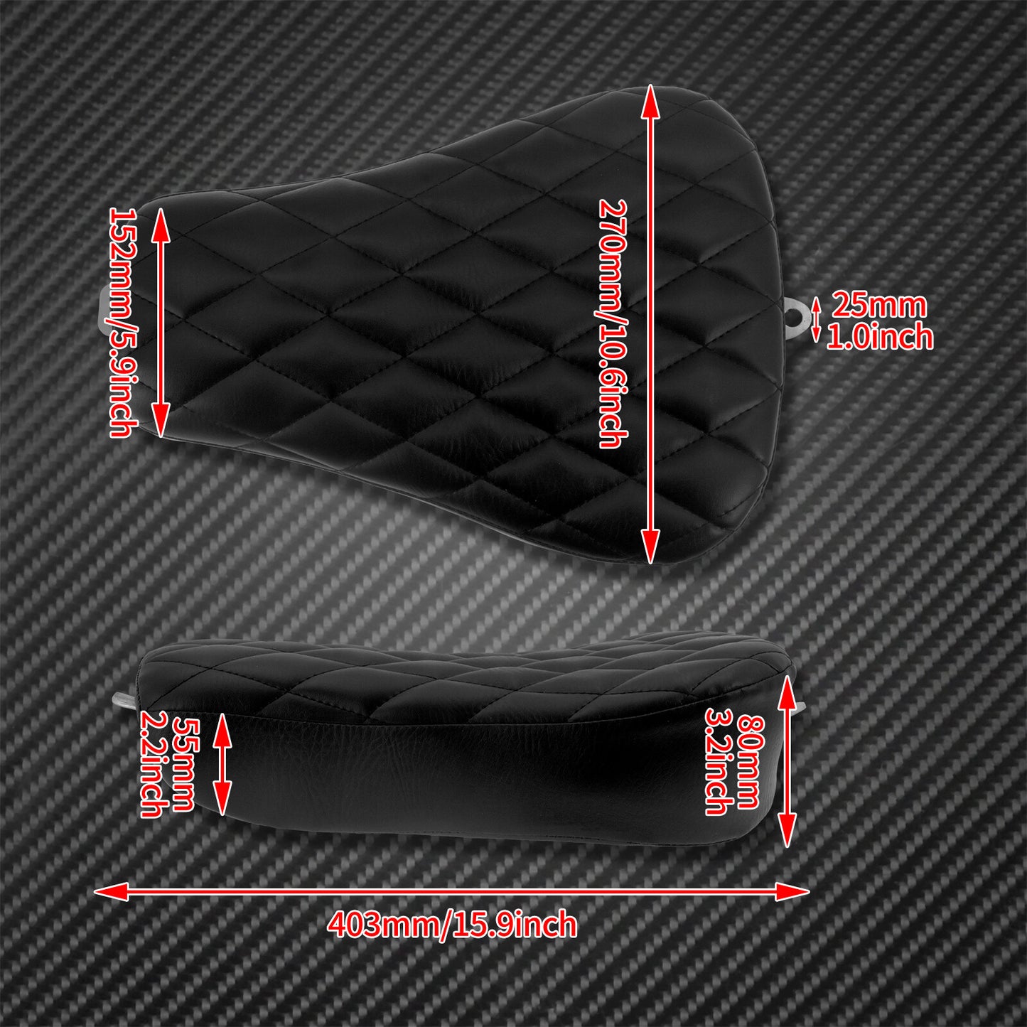 Diamond Front Driver Solo for Seat Cushion Fit for Harley Sportster XL 1200 883 48