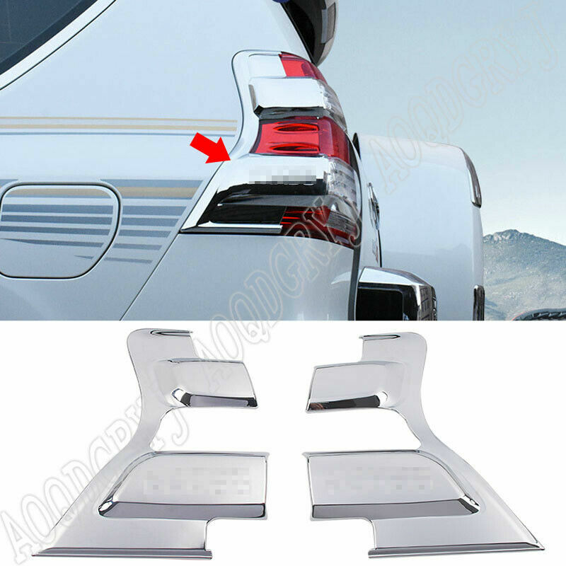 2X ABS Chrome Rear Taillight Moulding Cover Trim for Toyota Prado 150 2014-2017