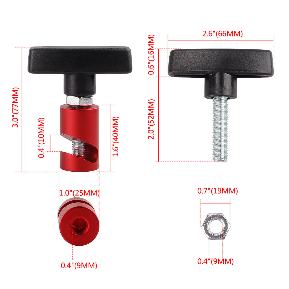 Red Aluminum Car Lift Support Clamp Hood Holder Strut Support Clamp Tool Durable