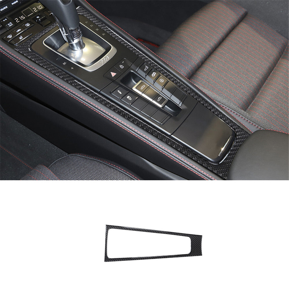 Carbon Fiber Gear Shift Panel Frame Cover Trim for Porsche 718 2016-2022