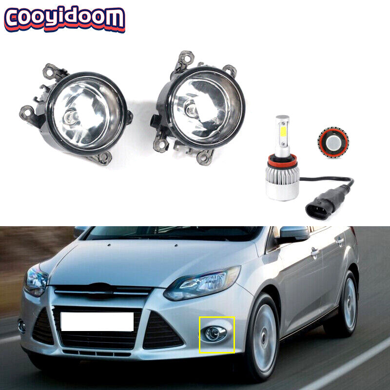 1Pair Bumper Fog Lights+LED for Ford Focus Sedan 4 Door 2009-2011
