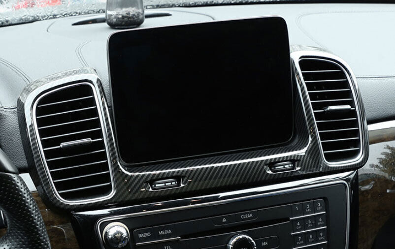 for Benz GLE GLS 2016-19 Carbon Fiber Middle Console Air Outlet Vent Cover Trim