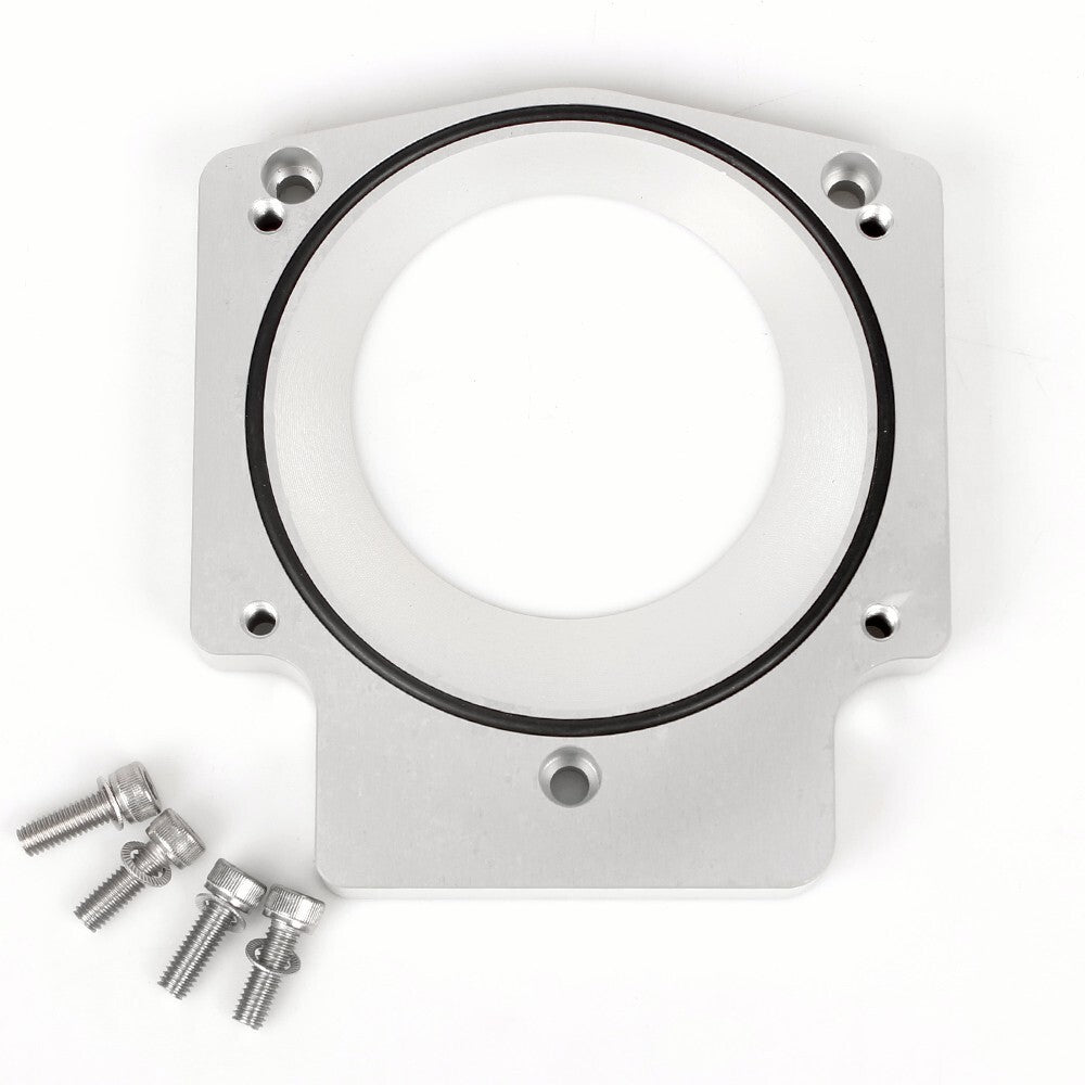 Silver 102mm Intake Manifold Throttle Body Spacer Adapter For LS1 LS2 LS6 LSX