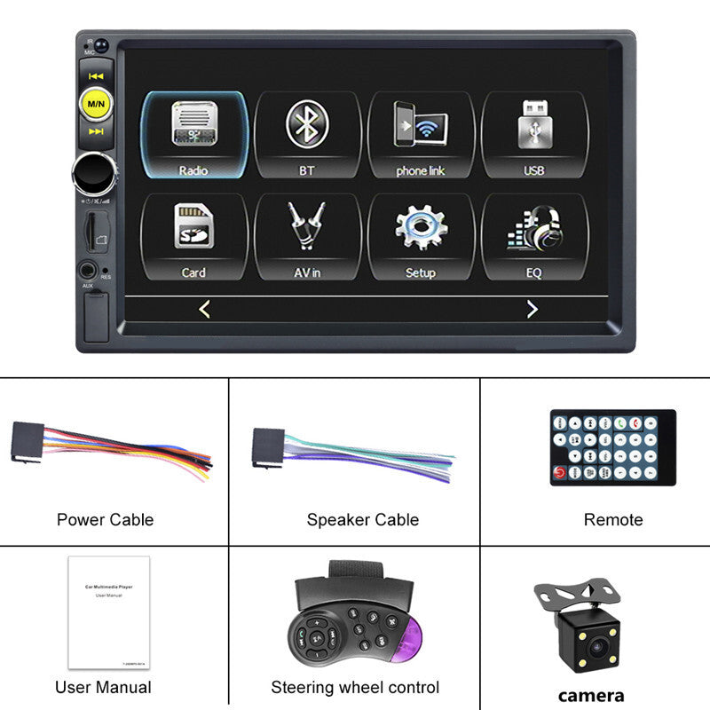 7in Car Radio Autoradio Stereo Receiver Touch Screen Bluetooth MP5 For Carplay
