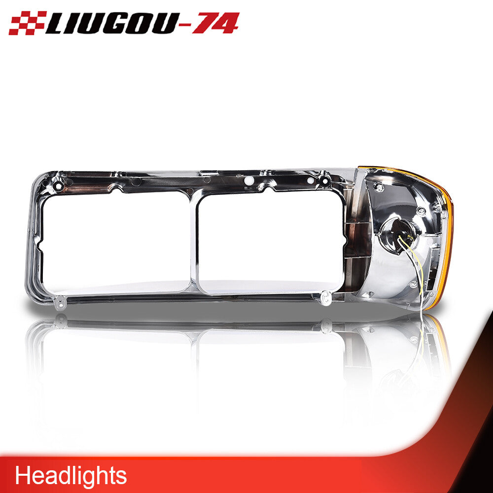 Suitable for Freightliner FLD120 headlight bezels with LED turn signal corner lights (2 pieces)