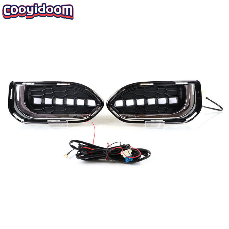 Pair Auto LED Daytime Running Fog Driving Lights Lamp for Honda Fit Jazz 2018
