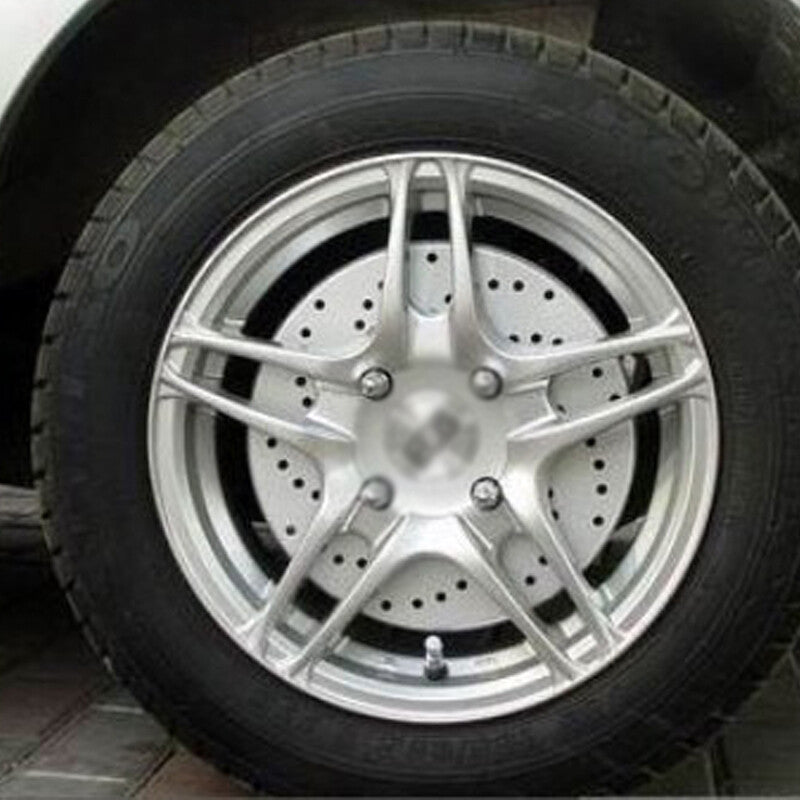 4-Piece Silver Aluminum Cross-Drill General Motors SUV Disc Brake Rotor Covers