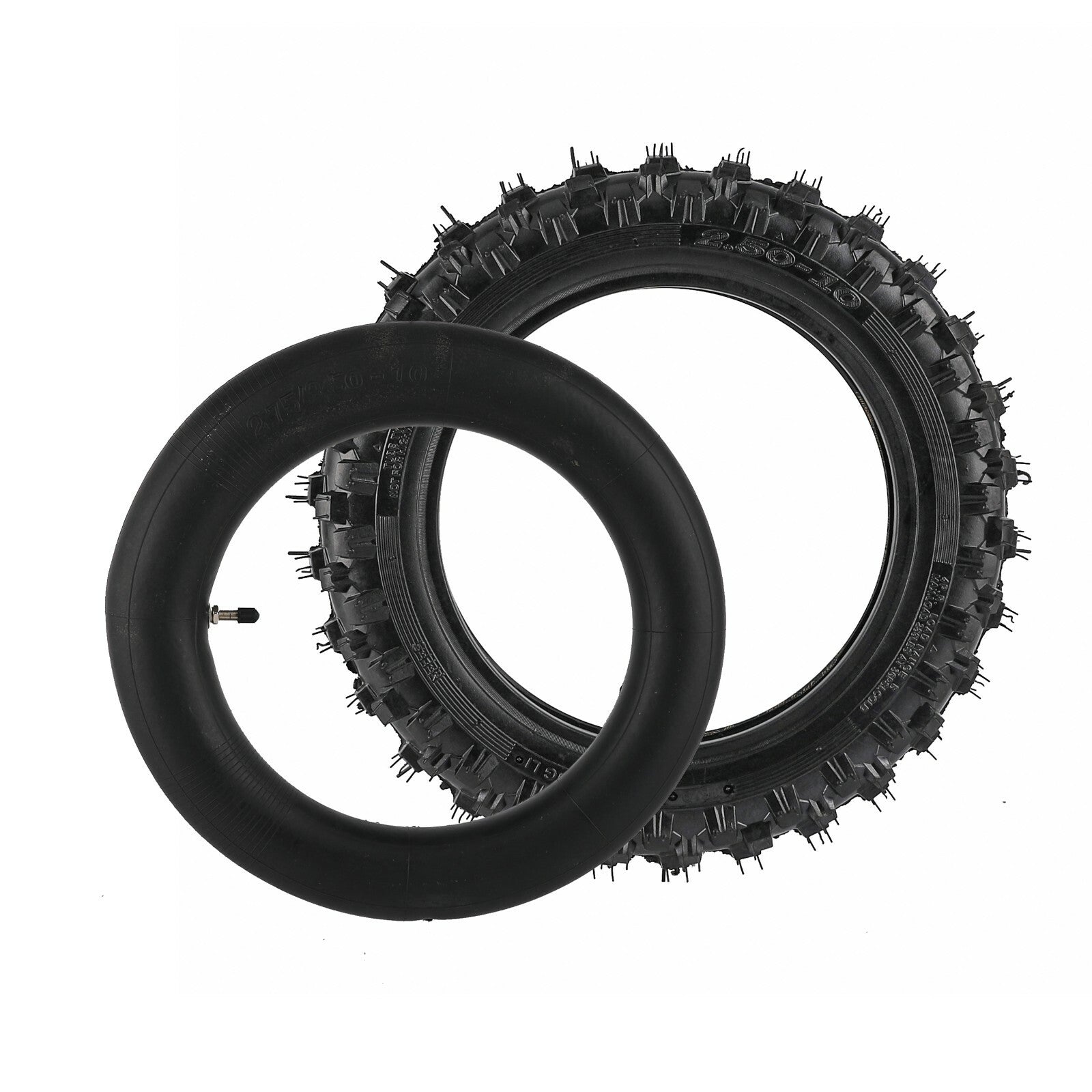 2 sets of 2.50-10 tires with tubing, 2.5-10 suitable for TTR50, XR50, CRF50, Dirt Pit bikes, DRZ70