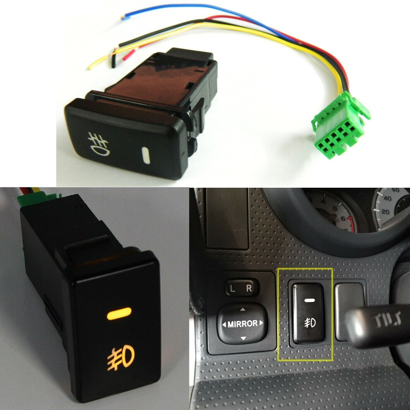 Button Push On Off 39mm Accessories Fog Light for Toyota -Tacoma LED