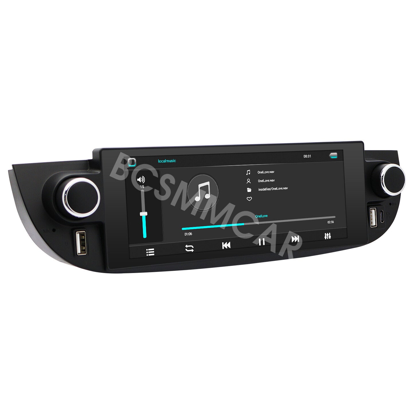 1Din Radio Player Touch Screen Mirror Link Head Unit Fit for Fiat 500 2007-2018