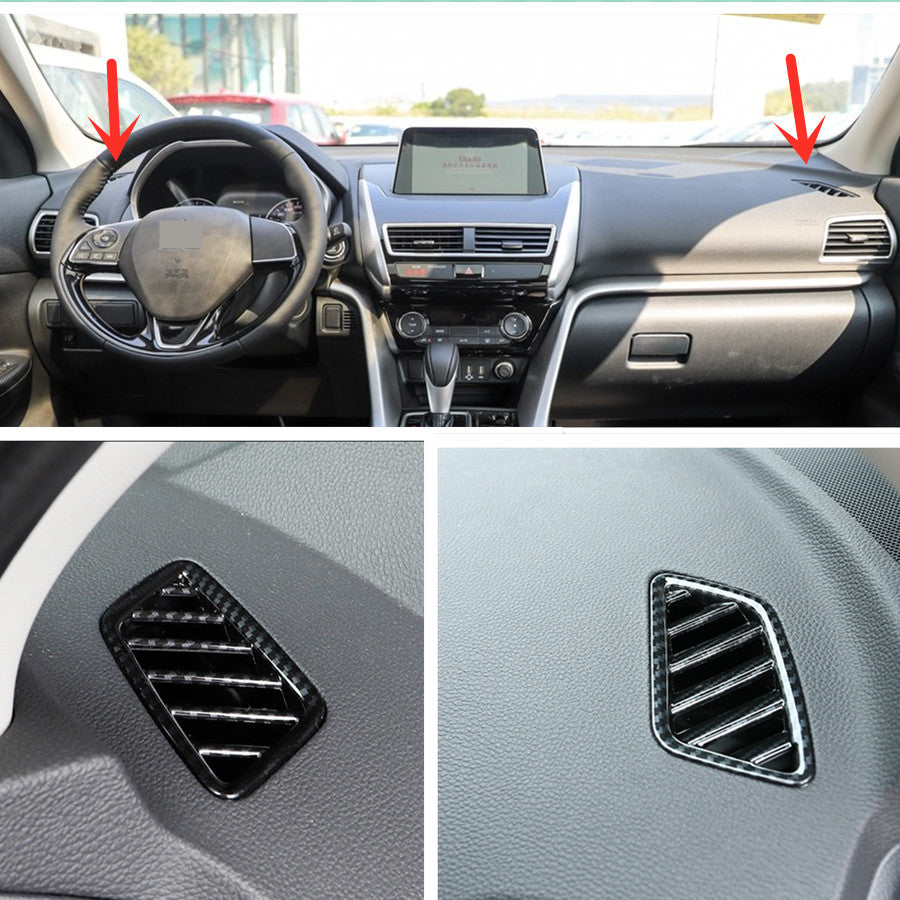 For Eclipse Cross 2018-2022 Dashboard Upper Air Vent Cover Trim Carbon Fiber ABS